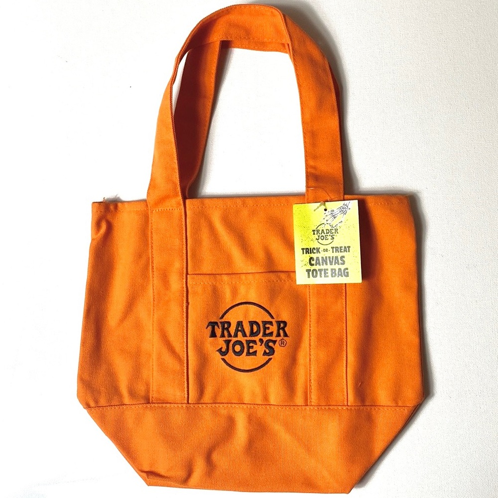 NWT Trader Joe’s MINI Orange Canvas Tote.
